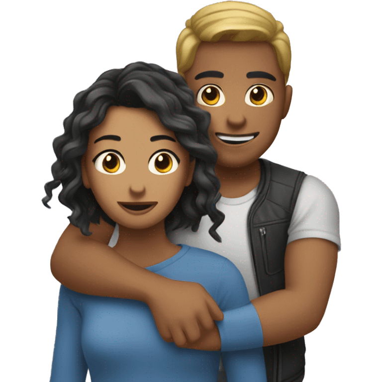 a female playing with a guy’s hair  emoji