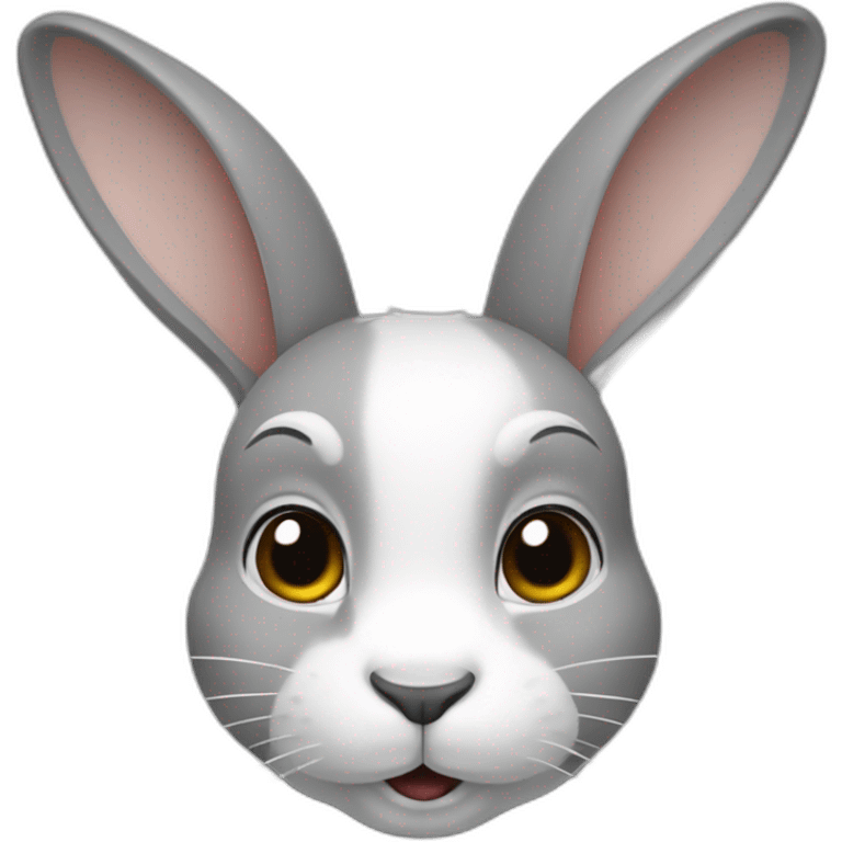 A rabbit grey and white  emoji