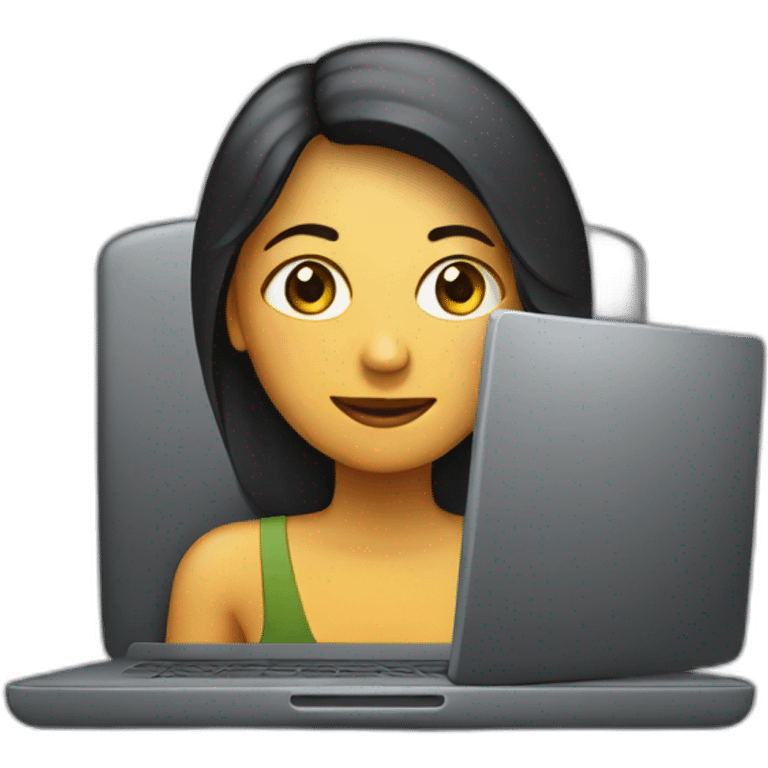 mujer frente a computador  emoji