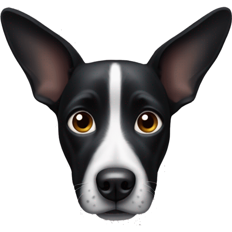 Black dog big ears emoji