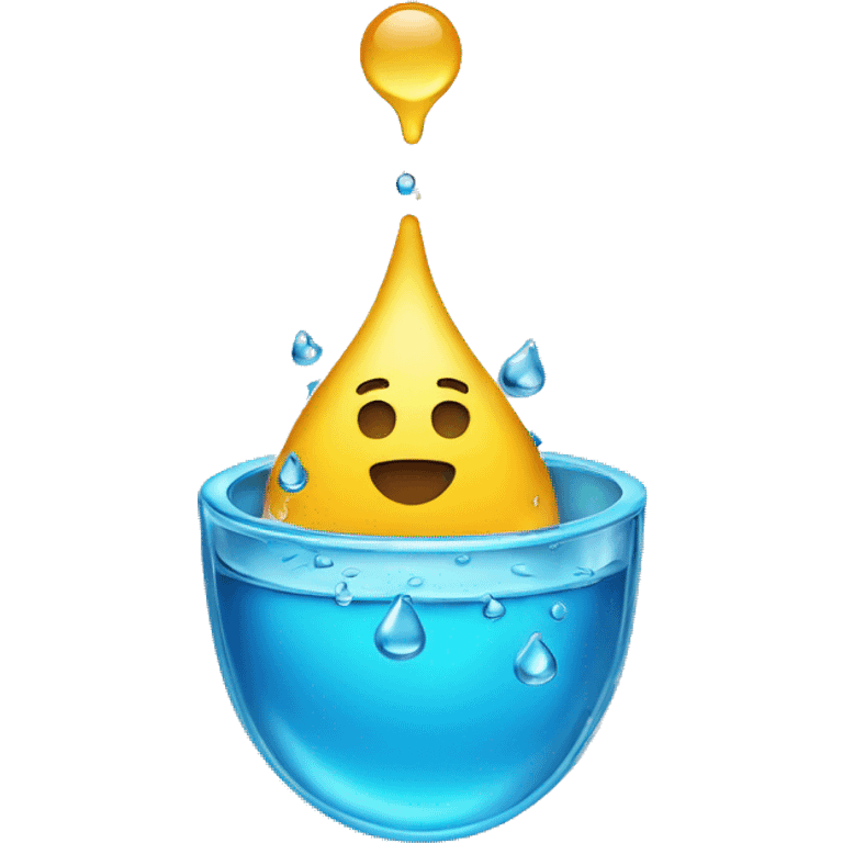 water droplet filling a cup emoji