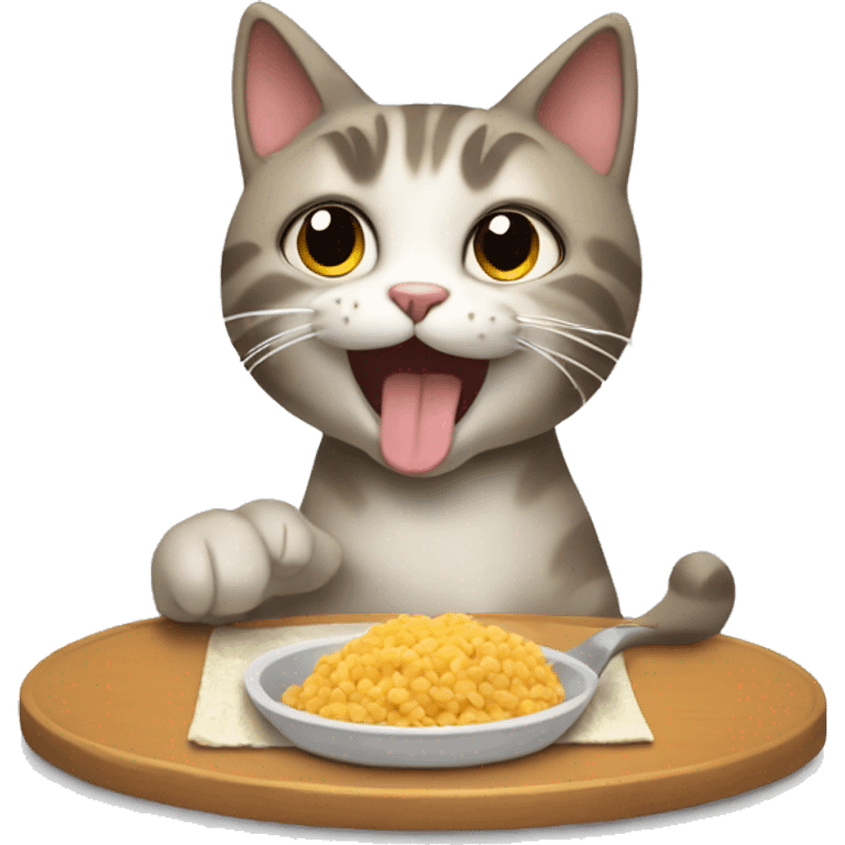 Cat eating food emoji