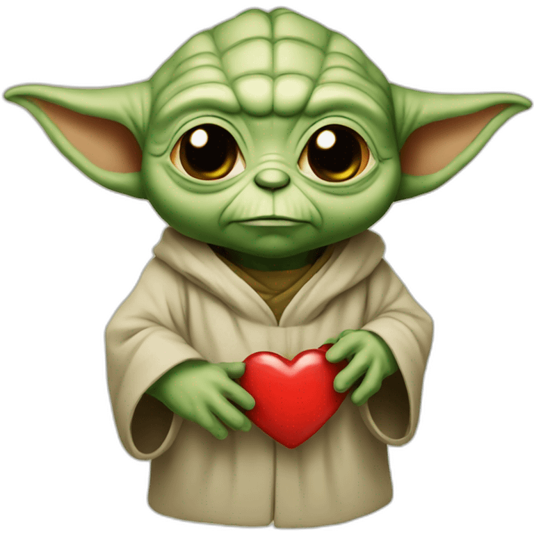 Yoda with heart emoji