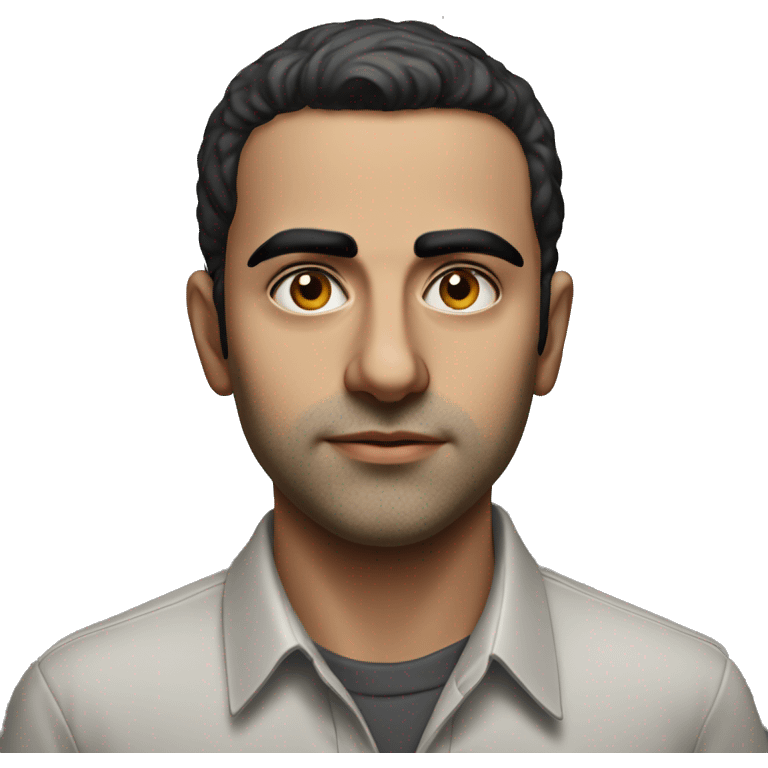 guy 20 years old iranian in 1970 photorealistic serious emoji