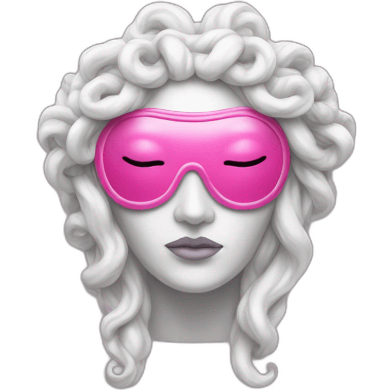 white statue of Medusa Gorgo in pink sleep mask  emoji