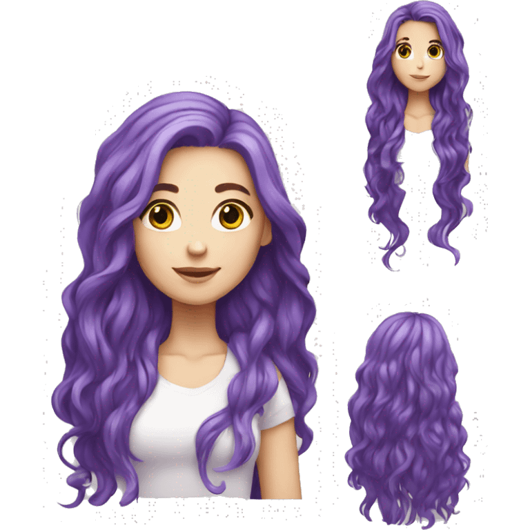 purple long hair white girl emoji