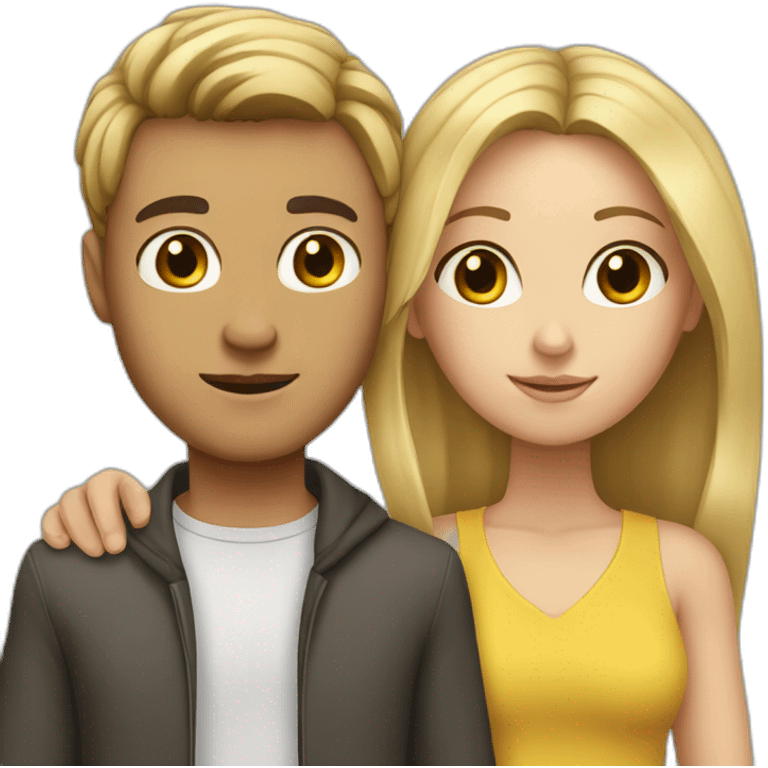 Brunette girl with blonde boy emoji