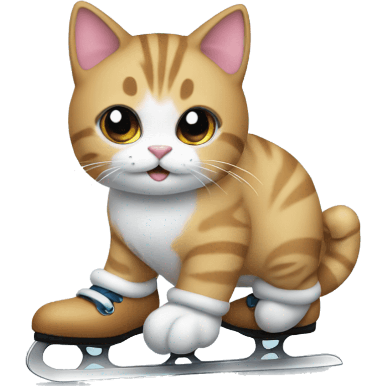 cat ice skate emoji