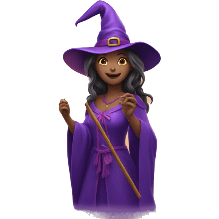 witch casting spell with a Magic wand emoji