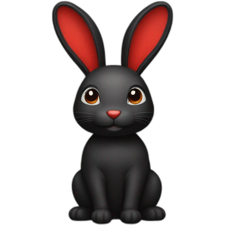 Black and red bunny emoji