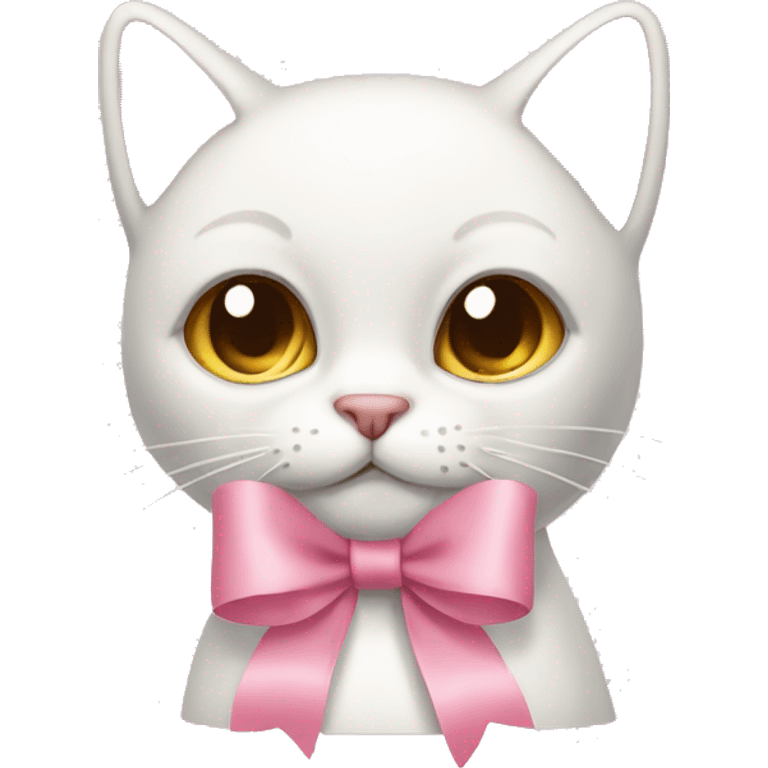 light pink ribbon bow cat emoji