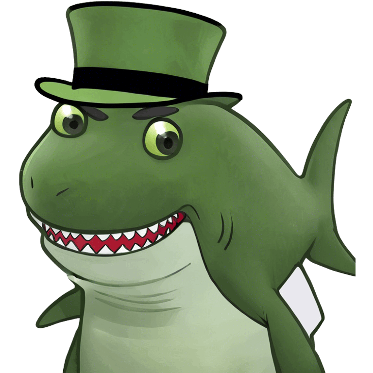 Shark with a top hat emoji