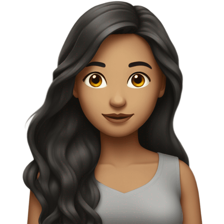 Beautiful Girl with long dark hair  emoji