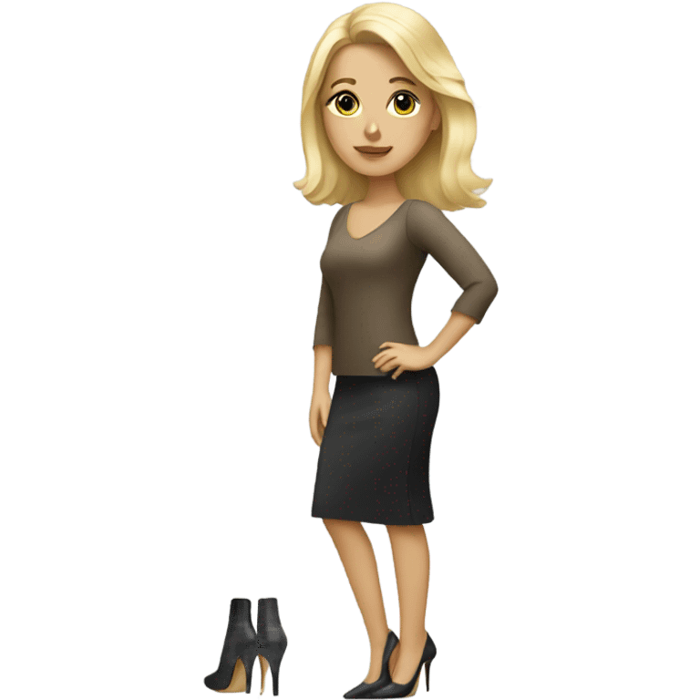 blonde girl in high heels emoji