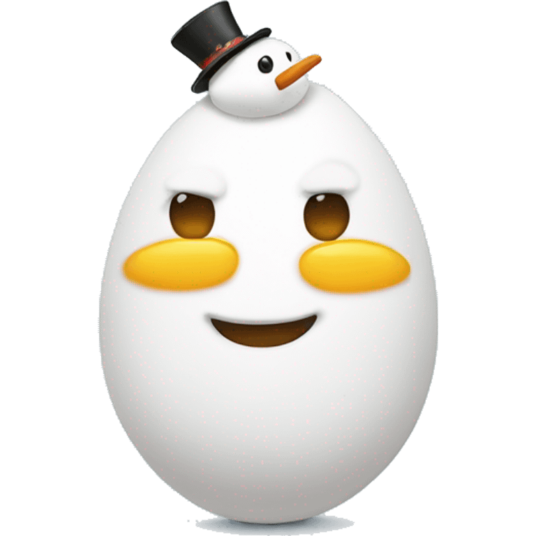 egg on a snowman’s body emoji