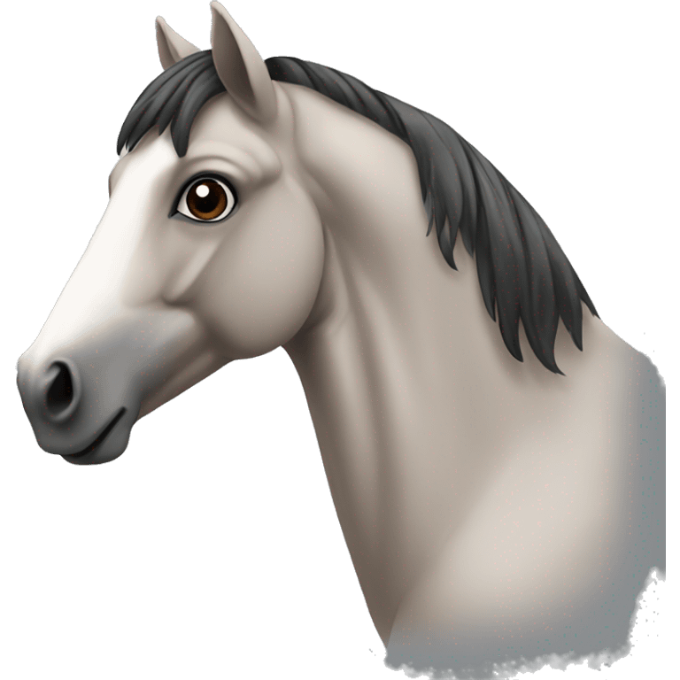 Horse light grey and brown with black mane  emoji