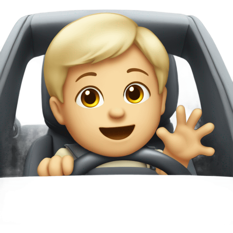 Baby driving car  emoji