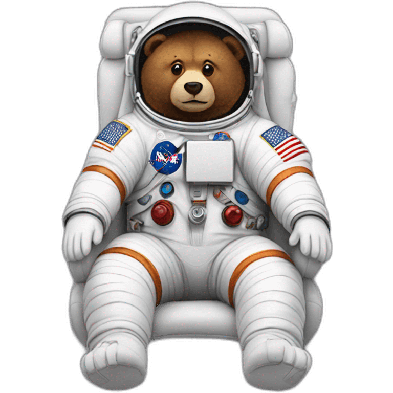 astronaut but in a plush bear position (sit) emoji