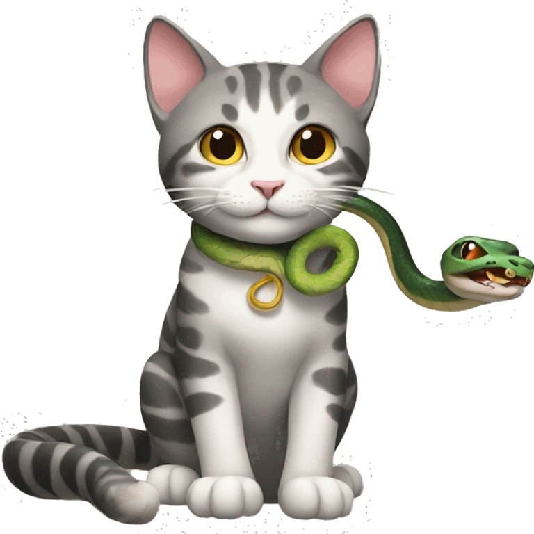 cat with snake emoji