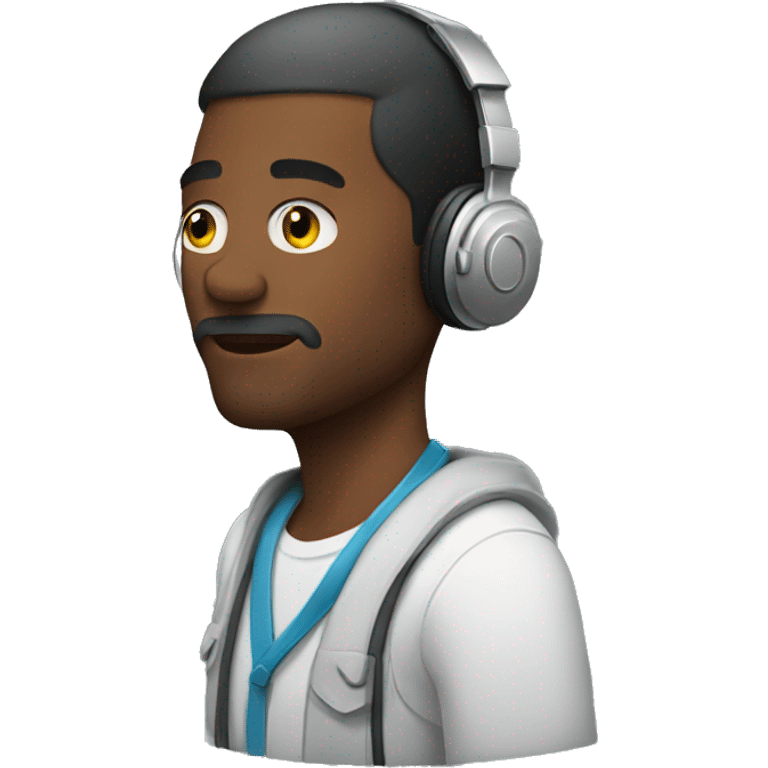 Man wearing headphones  emoji