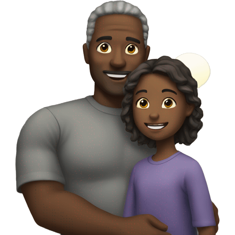 father and daughter by the ocean emoji