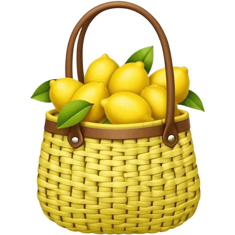 woven bag holding lemons emoji