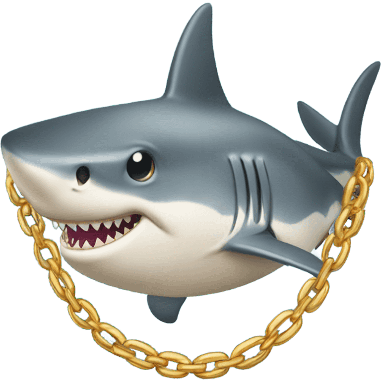 Shark with a gold chains emoji