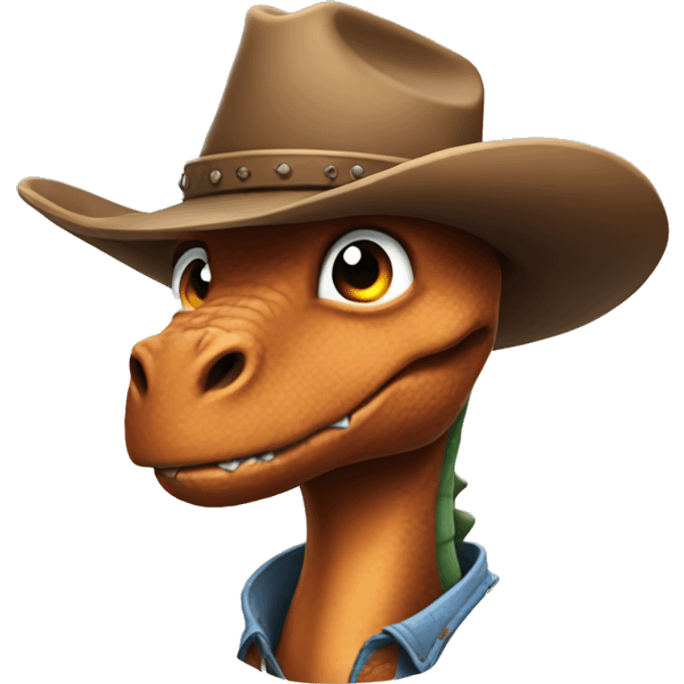 dinosaur with a cowboy had emoji