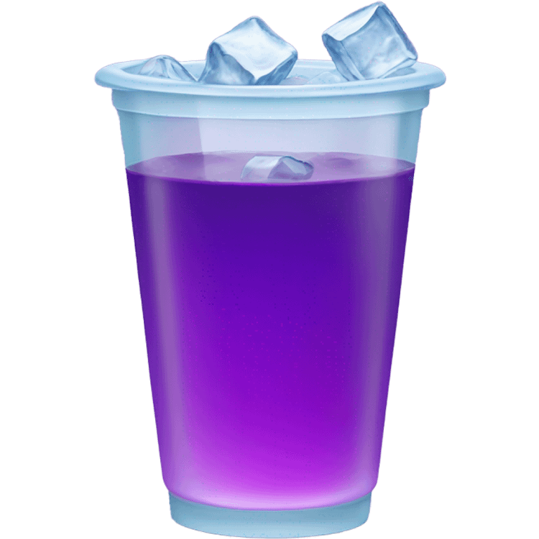 Double cup with ice cubes and purple liquid emoji