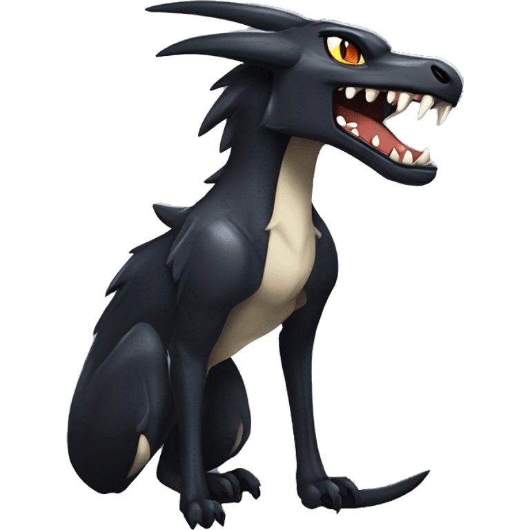 Black Cool Edgy Sergal-Seviper-Poochyena-Houndoom-Fakémon  emoji