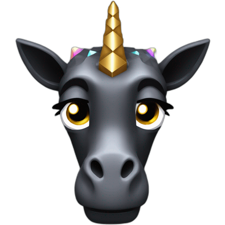 Minecraft Black Jiraffe Head With Diamond Unicorn Horn and Lazer Eyes emoji