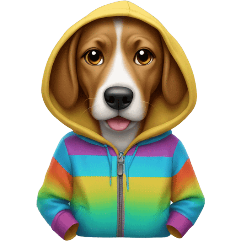 Dog wearing hoodie emoji