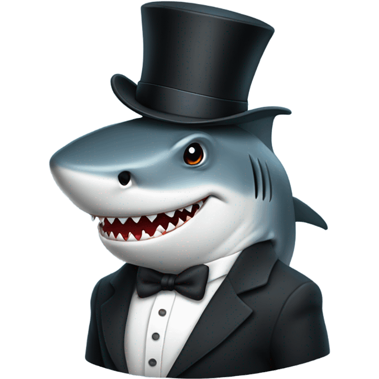 Shark with a top hat emoji