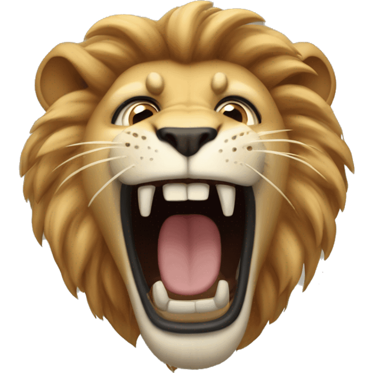 lion roars wriggling his head emoji