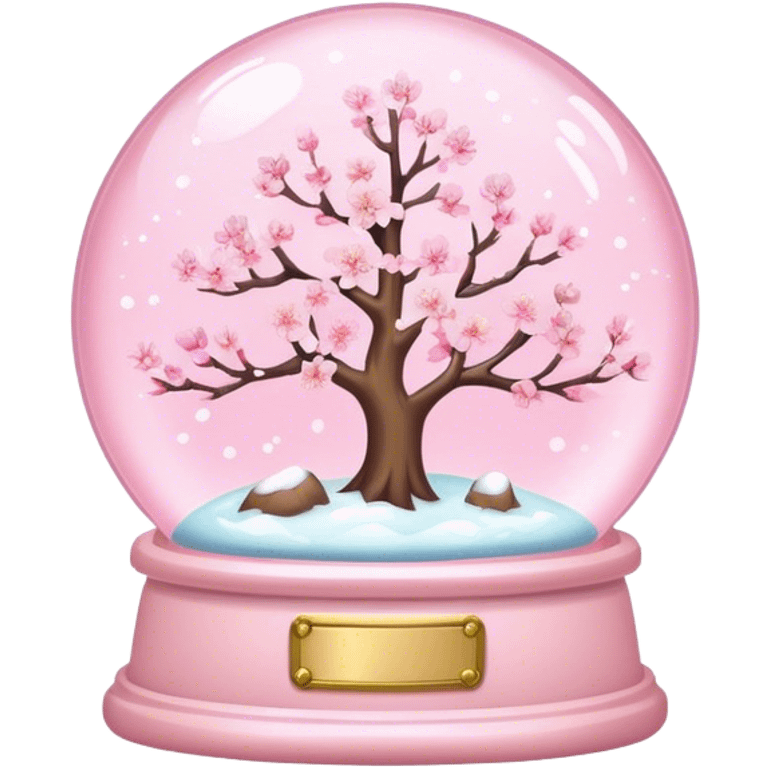 Pastel pink snow globe，Cherry blossom，flash emoji