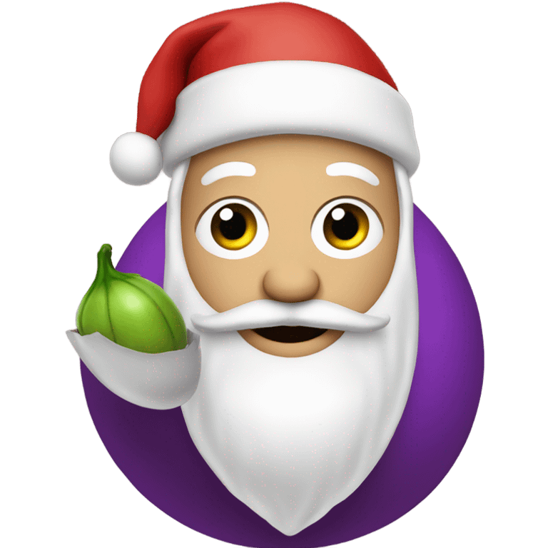 santa holding egg plant  emoji