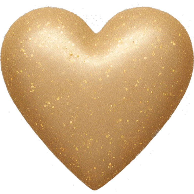 Beige heart with gold glitter emoji