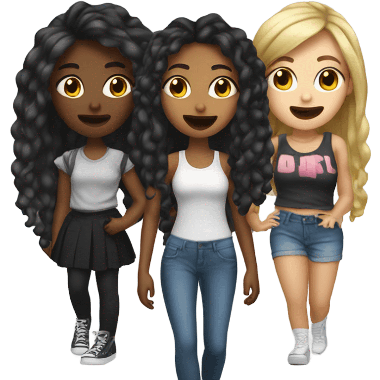 Baddie girl with her friends emoji