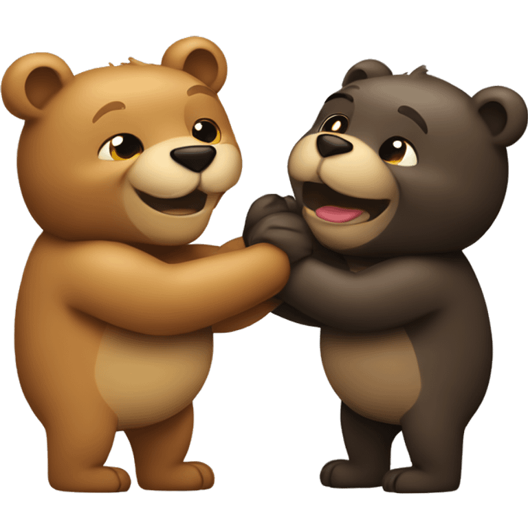 Bear and panter hugging emoji