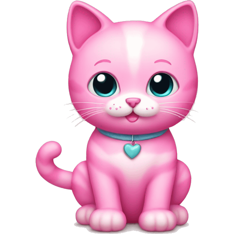 Pink kitty with ribb emoji