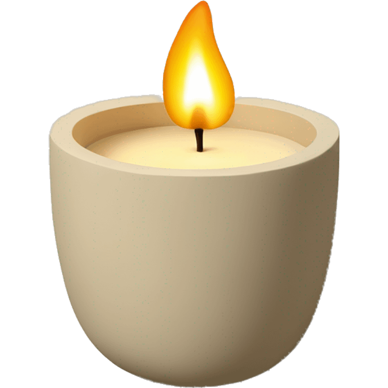 candle in beige concrete ridged vessel emoji