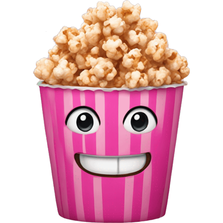 Pink caramel popcorn emoji