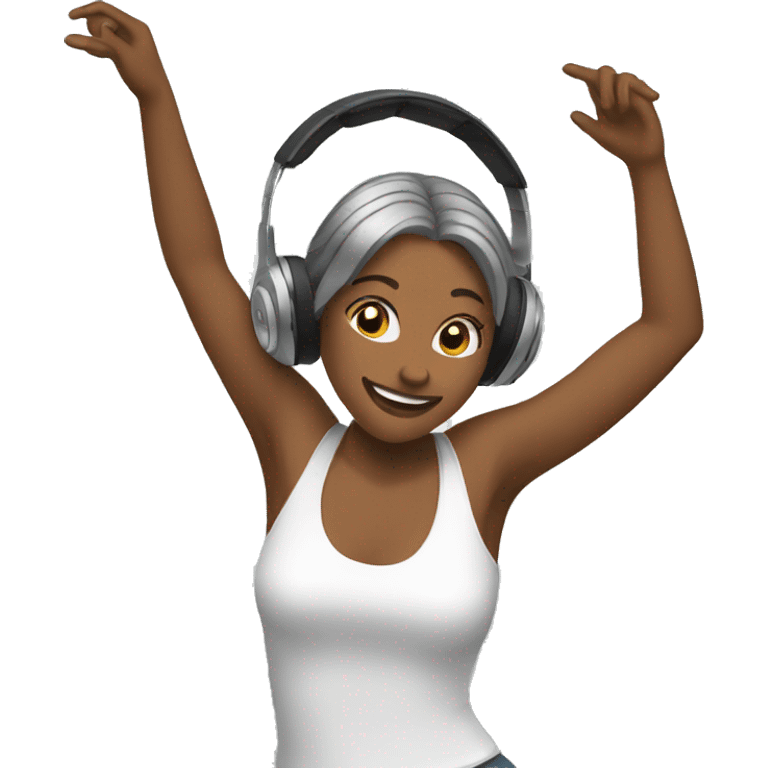 woman dancing with headphones emoji