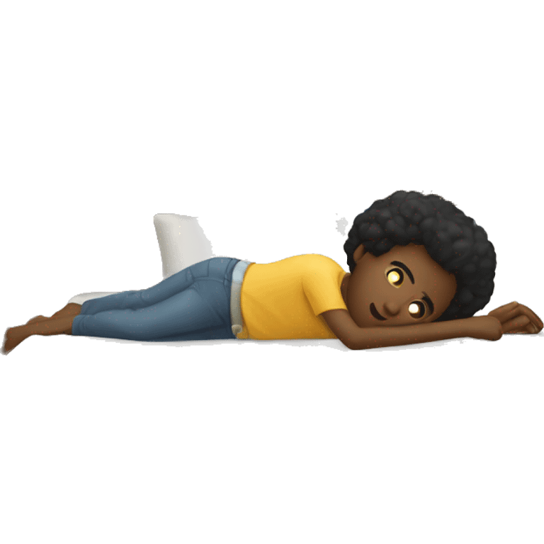 black person lying on bed emoji