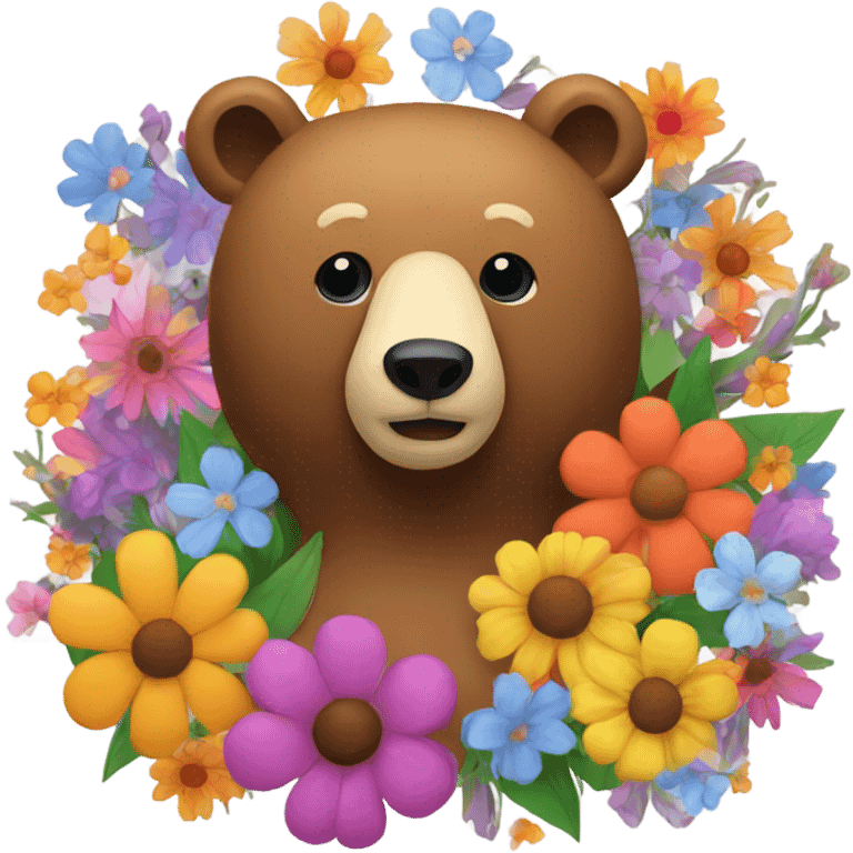 bear with flowers emoji