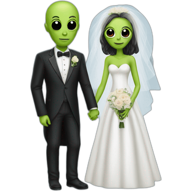 Alien bride and groom emoji