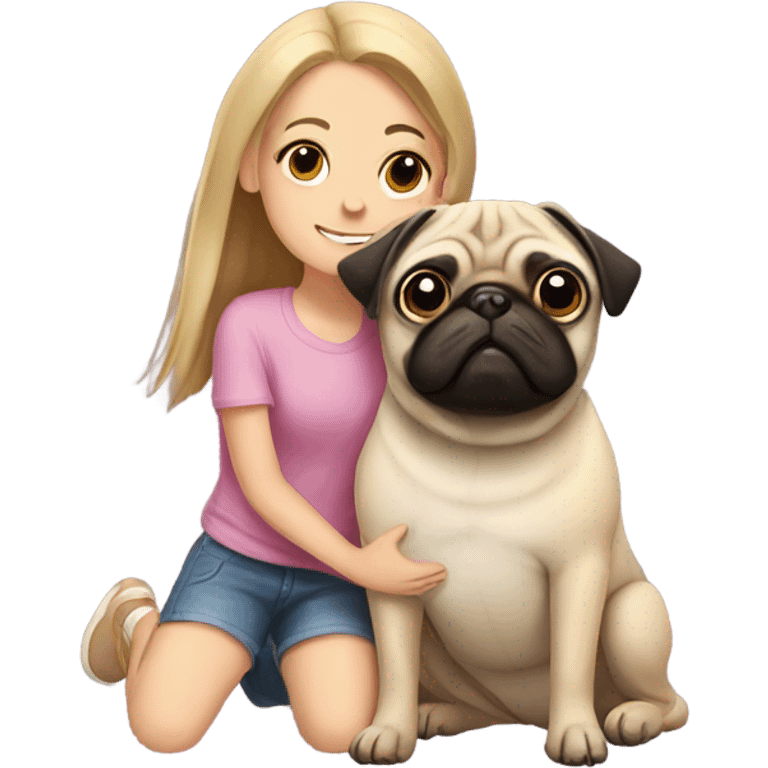 Pug with girl emoji