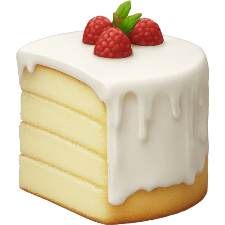 soft white cake with cream without topping  emoji