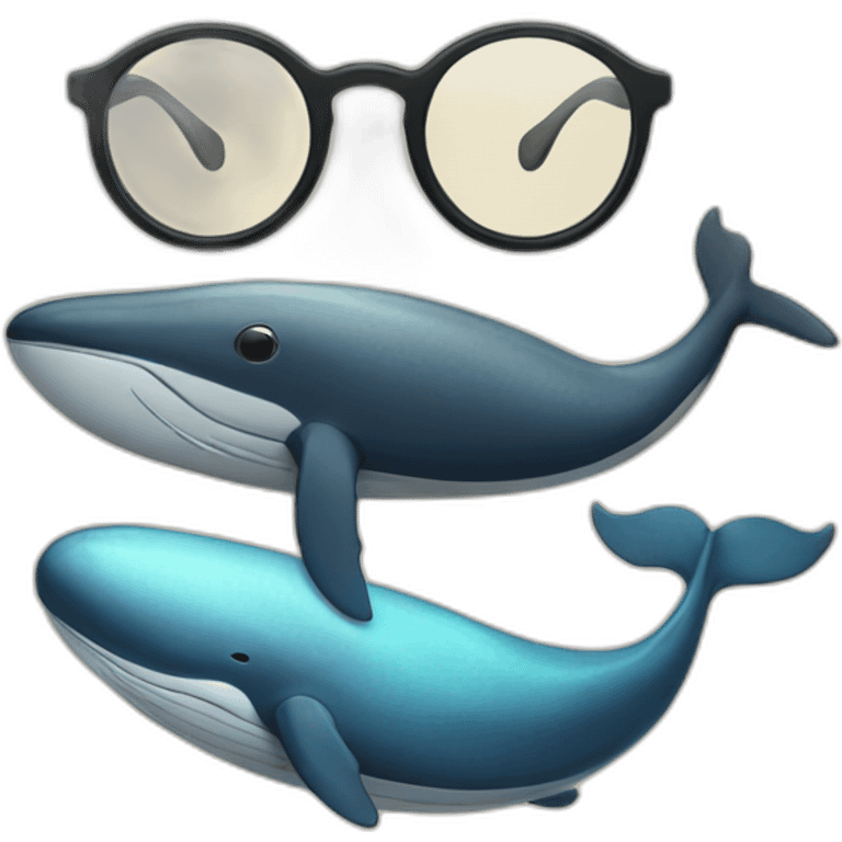 a whale wearing glasses emoji