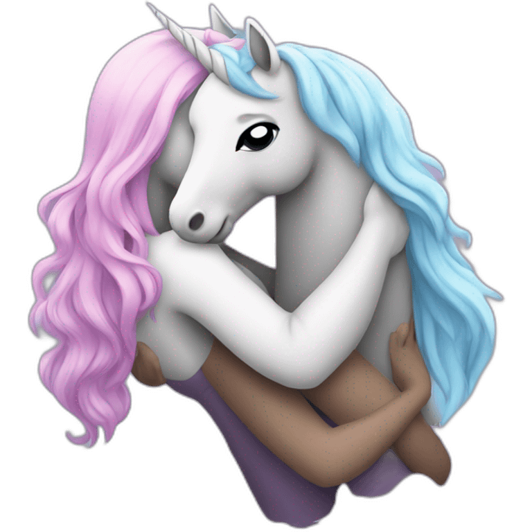 Unicorn hug love couple emoji